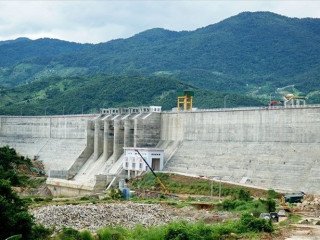 Thi công khoan phụ xử lý nền đập Tân Mỹ - Ninh Thuận