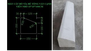 Bó vỉa bê tông vát cạch viên nhỏ 15x15x100cm