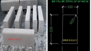 Bó vỉa bê tông 10x20x60cm, khuôn nhựa - Hạ tầng Bắc Việt