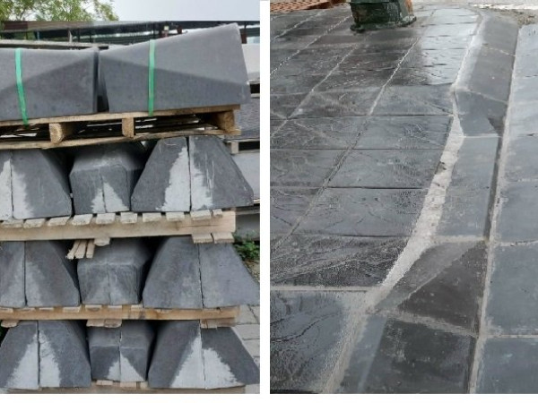 Bó vỉa vuốt nối 23x26, bê tông giả đá