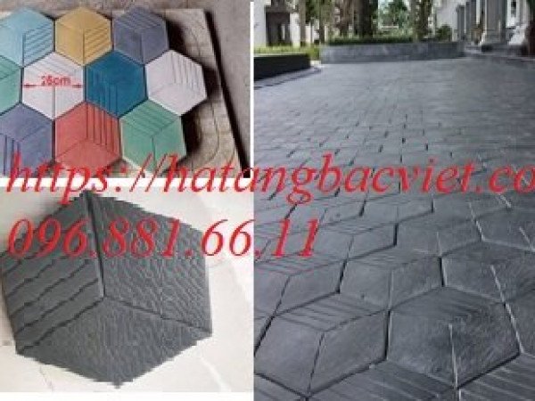 Gạch tự chèn giả đá - lục giác 3 khía